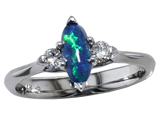 Black Opal + Diamond Ring