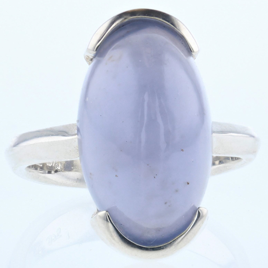 SS Blue Agate Ring