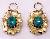 Black Opal & Diamond Earrings