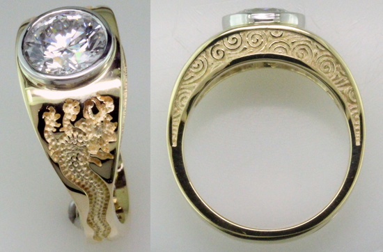 Custom Diamond Dragon Ring