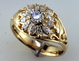 Custom Diamond Flower Ring