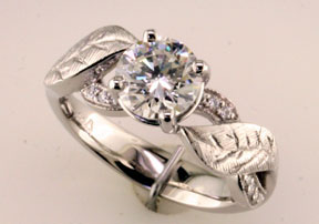 Custom Diamond Leaf Ring
