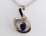 Custom Sapphire & Diamond Pendant