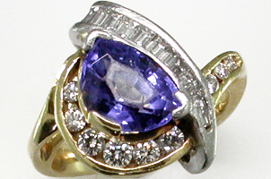 Custom Tanzanite & Diamond Ring
