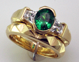 Custom Tsavorite & Diamond Ring