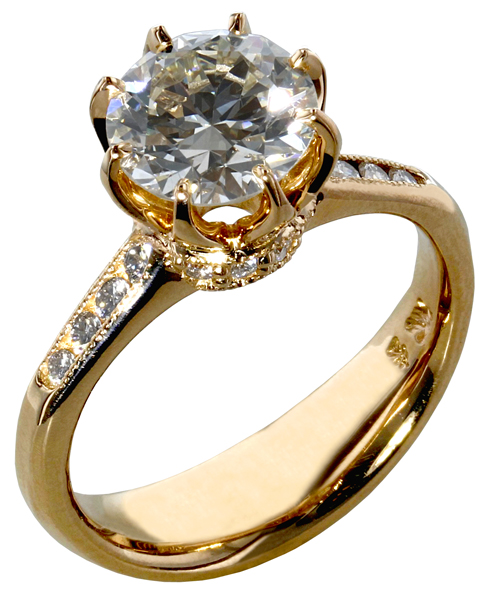 14ky Diamond Crown Ring