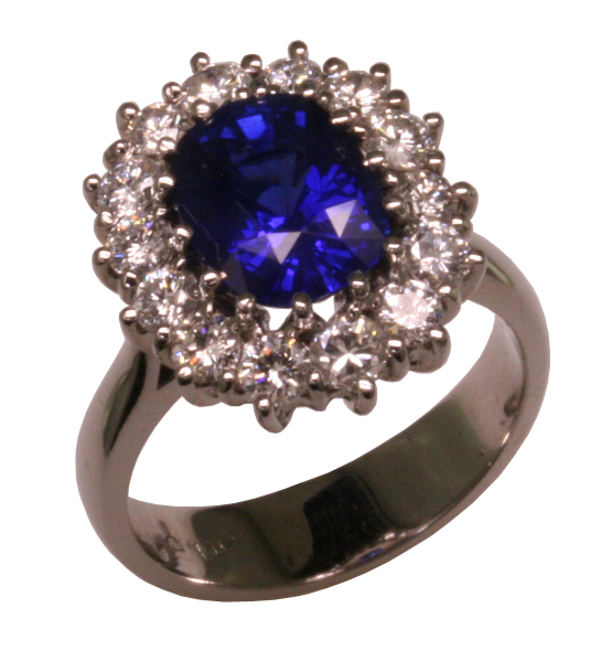 14kw Sapphire and Diamond Ring
