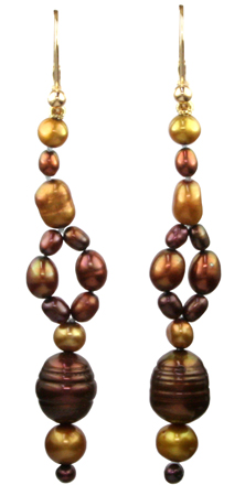 14ky Dyed Cultured Pearl Earrings