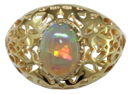 14ky Filigree Opal Ring
