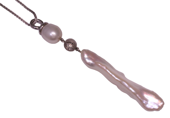 14kw Stick Pearl Pendant