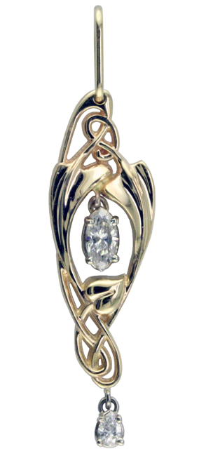 14ky Nouveau-Style Diamond Pendant