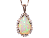 Opal + Diamond Pendant