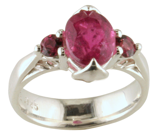 SS Pink Tourmaline Ring