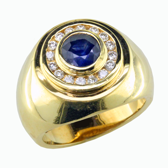 Gents Sapphire and Diamond Ring