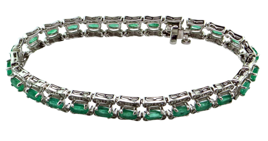 Vintage Diamond & Emerald Bracelet