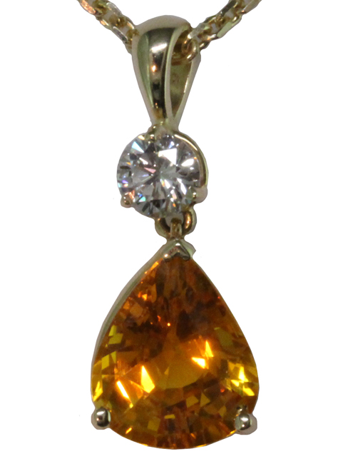 Vintage Yellow Sapphire Necklace