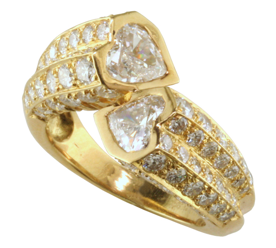 18ky Diamond Hearts Ring - Mardon Jewelers