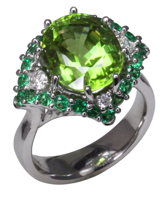 14kw Peridot & Tsavorite Garnet Ring - Mardon Jewelers